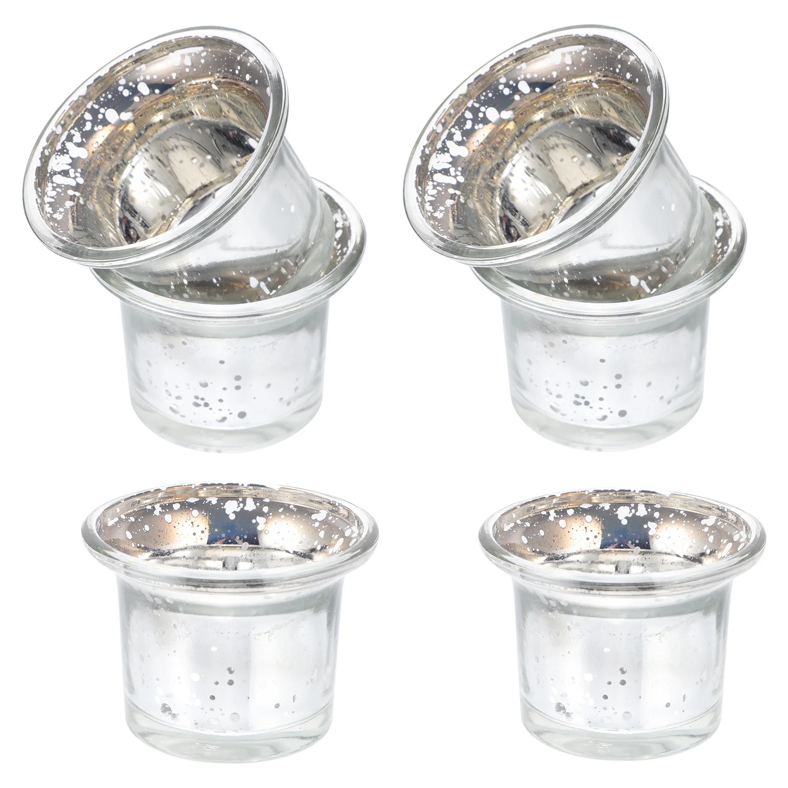 

6Pcs High Class Glass Holder Unique Craftsmanship Romantic Comfortable Moment Cup Glass Candleholder