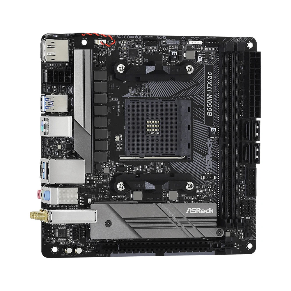 ASRock B550M-ITX/AC Motherboard Support Ryzen 5 5600 5600G R7 5700X 5800X3D CPU DDR4 4733MHz 64GB M.2 NVME AMD B550 PCIe 4.0