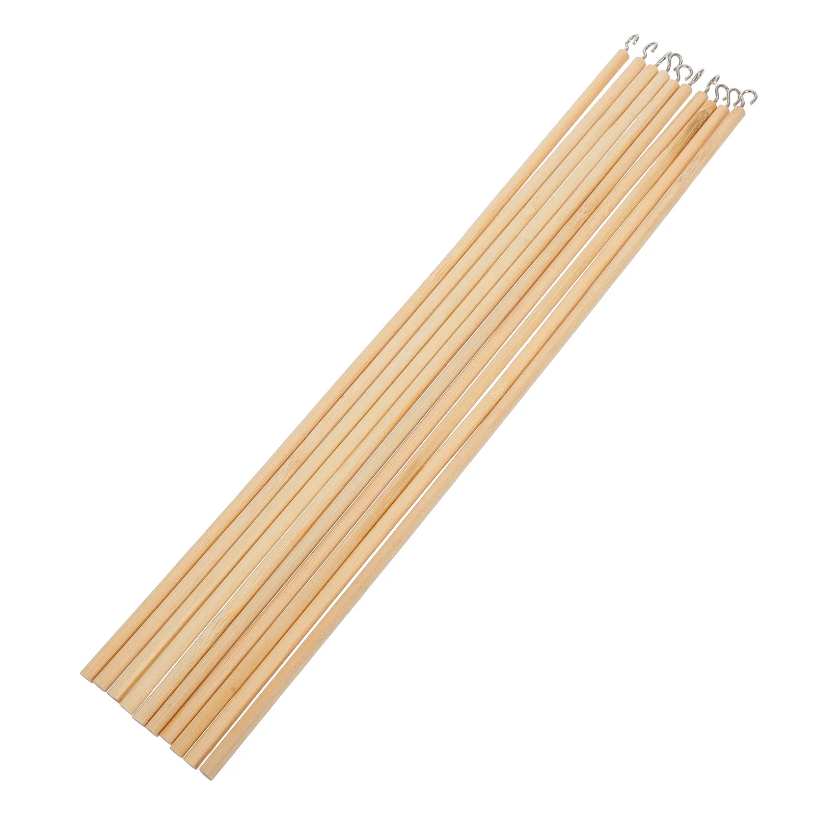 10Pcs Round Wood Craft Sticks Solid Wood Rods Thin Slender Bars for Shadow Puppets Control DIY Craft Manipulation Wooden Sticks
