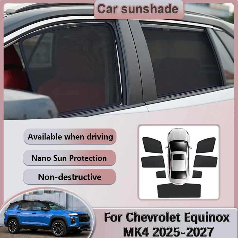 

For Chevrolet Equinox 2026 Accessories 2025-2027 MK4 Car Mesh Sunshades Window Heat Insulation Privacy Curtains Sun Visors Cover