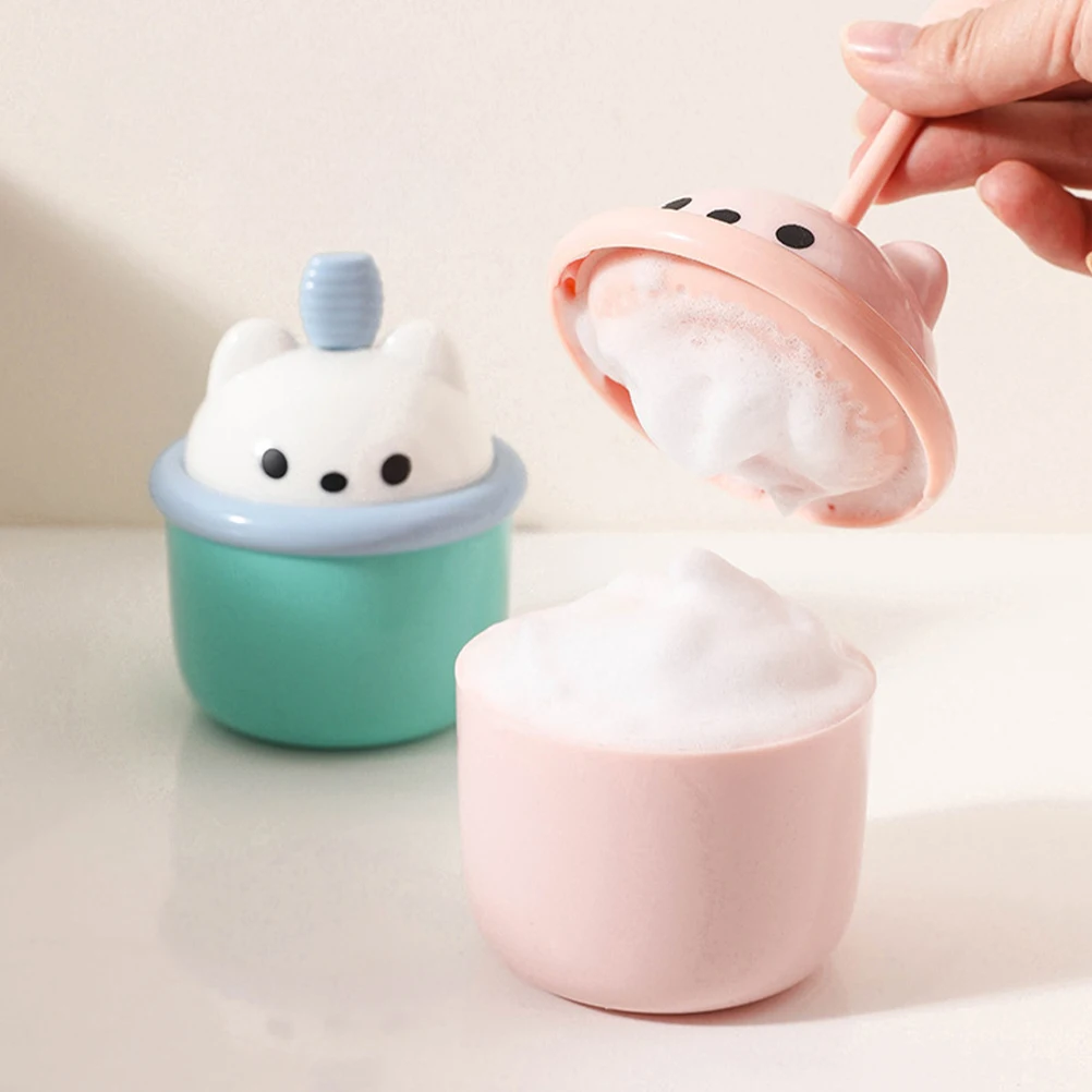 

Cartoon Bear Shaped Foam Pump Bottle Green Color Face Wash Maker Portable Foaming Cleanser Milk Bathroom Tool