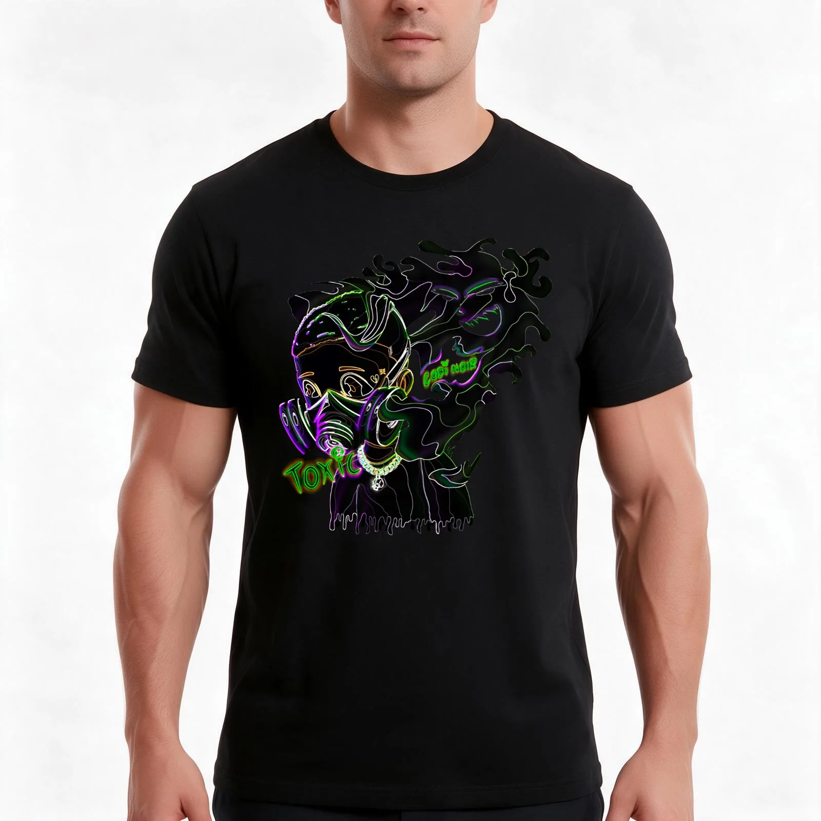 Toxic - Cobi Noir Album Artwork (stylized) T-Shirt, Summer Casual Cotton Tee, Oversized Streetwear Tops, Vintage Graphic Print