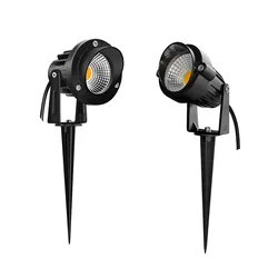 110V 220V DC12V luz LED para jardín al aire libre COB IP65 lámpara de césped con punta 7W 9W luz con punta impermeable foco de árbol de paisaje al aire libre
