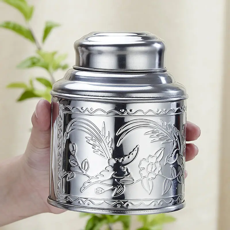 Extra Thick Stainless Steel High-End Household Medium Tea Jar Sealed Jar Outdoor Travel Portable Mini Can Moisture-Proof Empty B