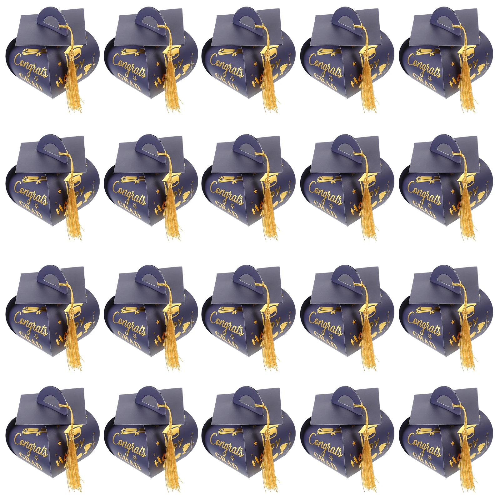 

50Pcs Graduation Cap Candy Boxes Sweets Storage Treats Packaging Favor Gift Box for Party Centerpiece Decoration Holiday