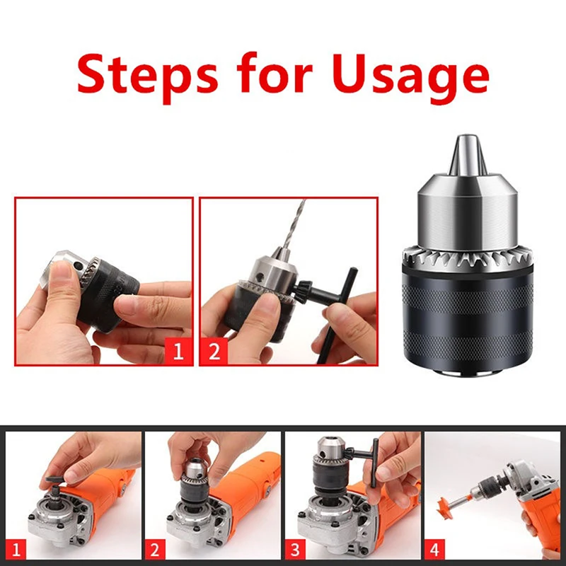 Angle Grinder Electric Drill Conversion Collet 10mm Chuck Holder Power Drill Adapter Convert M10 For 100mm/4 inch Angle Grinder