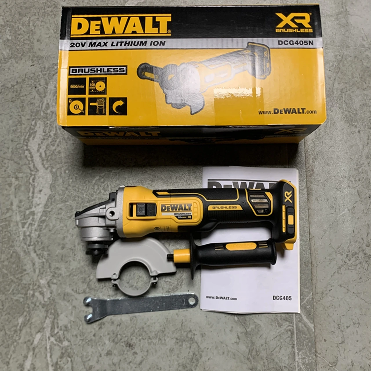 

DEWALT DCG405N 100MM Angle 20V Cordless Brushless Grinder Slide Switch Cutting Machine Rechargeable Hand Sander Bare Tool