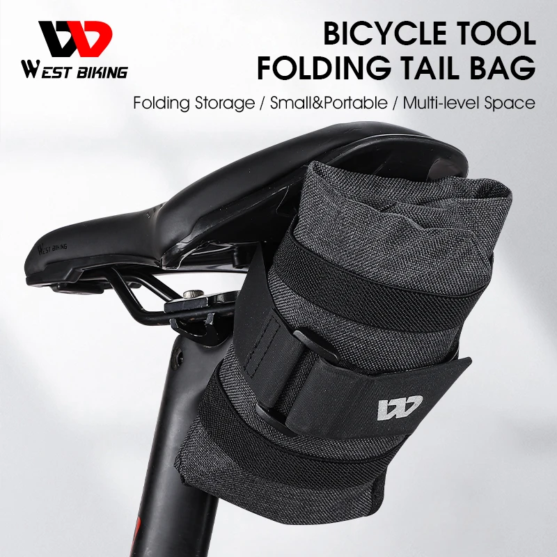 WEST BIKING Bicycle Bag Tail Tool Bag Rear Seat Case Bike Saddle Pouch Frame Front Bag Burrito Pack Bike Tool Kit Repair Bag