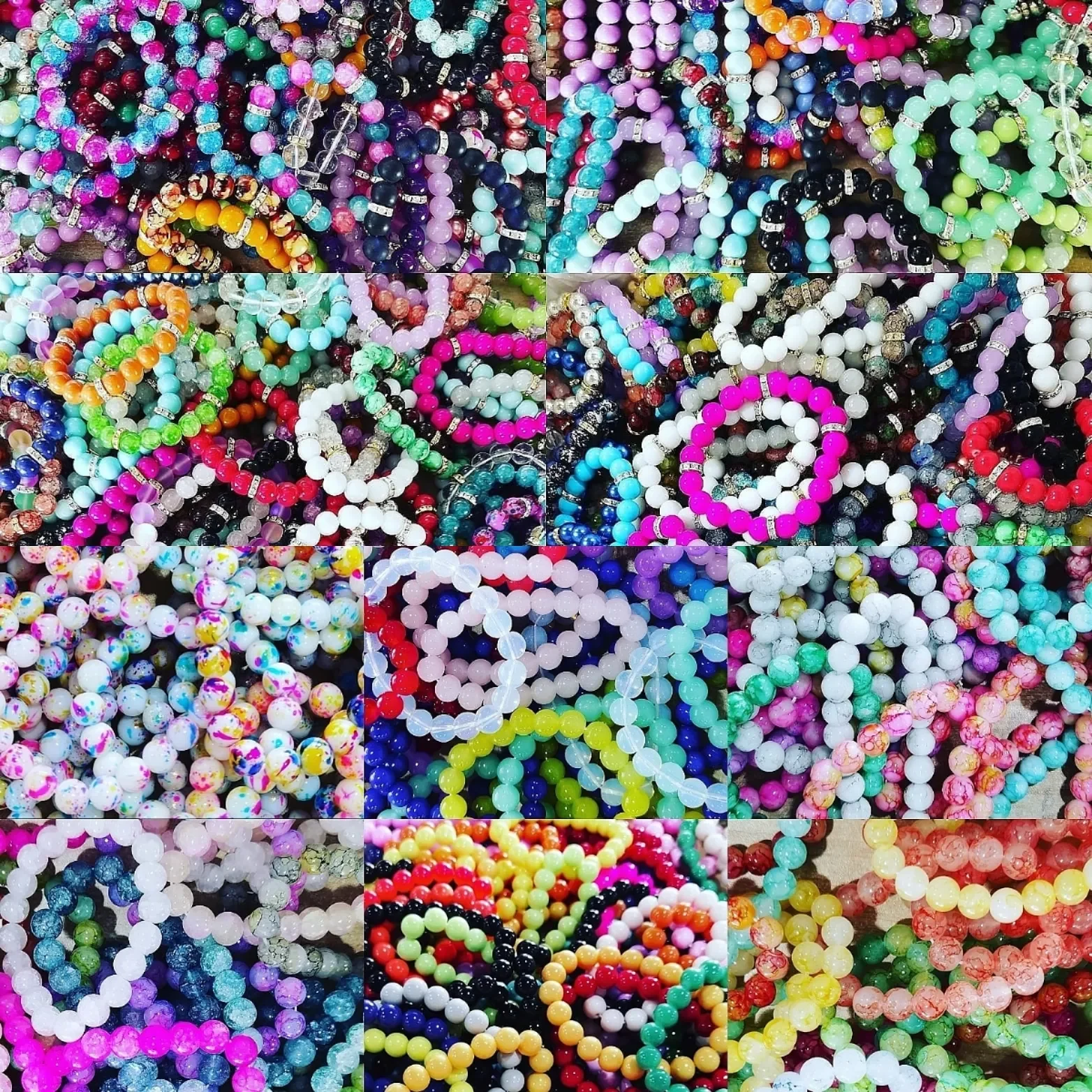 

1000pcs colorful mixed bracelets picked at random for women DIY jewelry accessories in 10mm