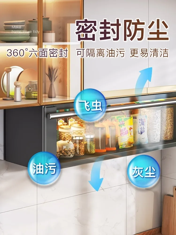 Thickened glass kitchen storage rack wall mounted