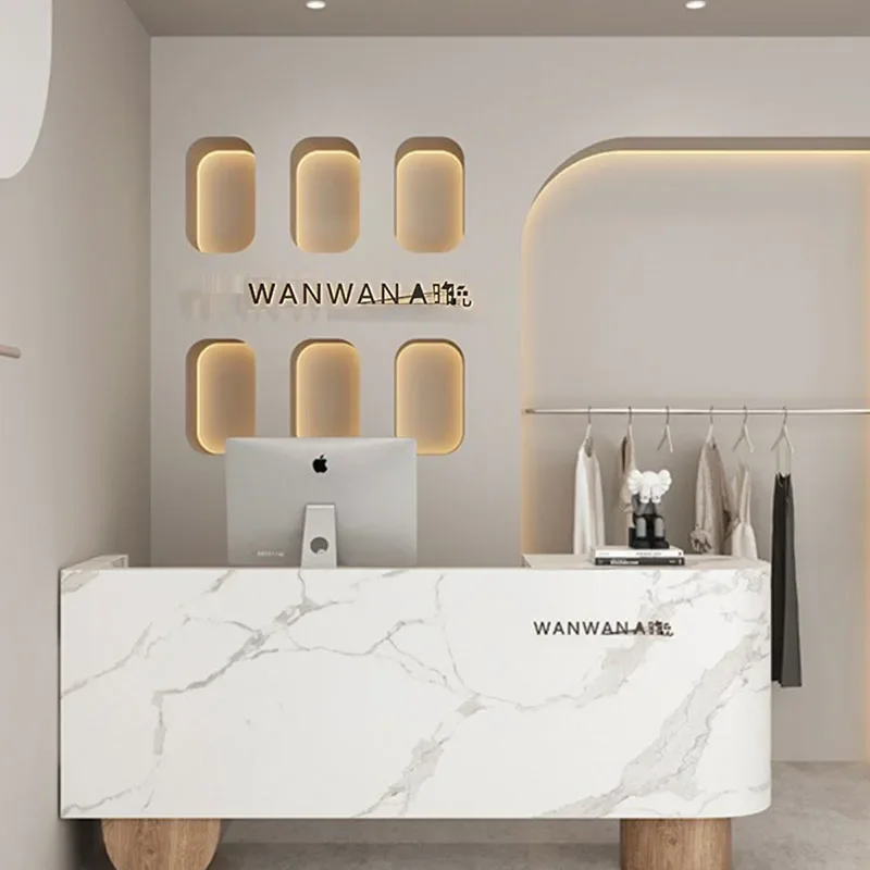 

Cashier Counter Reception Desks Small Minimalist Modern Clothing Reception Desks Mostrador Recepcion Commercial Furniture