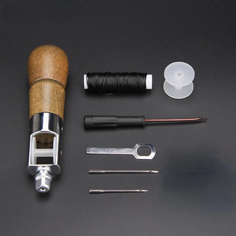 DIY Leather Hand Sewing Machine Waxed Thread Sewing Tool Leather Craft Edge Stitching Belt Strips Shoemaker Tools Hand Stitcher