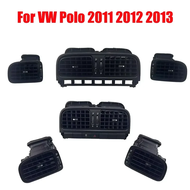 Chrome Black AC Air Vent Outlet For VW Polo 2011 2012 2013 Central Dashboard 6RD819728 6RD819703 6RD819704 Car Interior Trim
