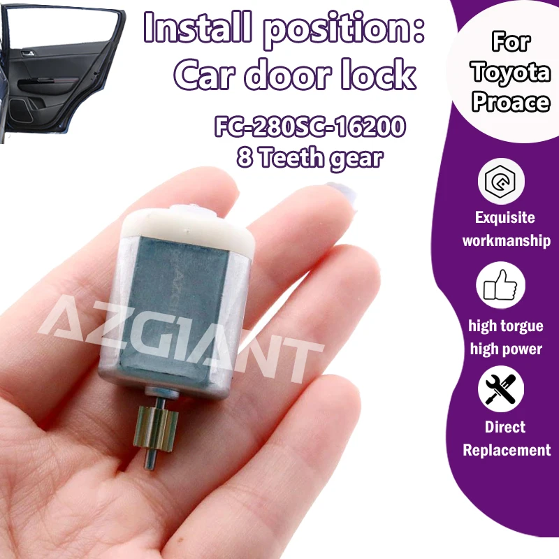 

FC-280SC-16200 Car Central Door Lock Latch Module 8 Teeth gear 12V Motor For Toyota Proace City copper carbon brush accessories