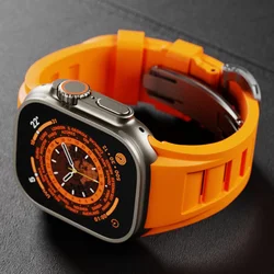 Sports Rubber Strap For Apple Watch Ultra 2 1 49MM 45MM 44MM 42MM Soft Silicone Band For Iwatch Series 9 8 7 6 5 4 SE 3 Bracelet