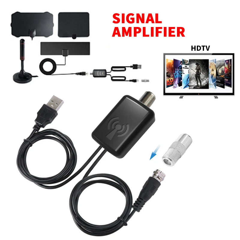 HDTV Antena Satellite Receiver Digital Indoor TV Antenna Signal Amplifier Anten Booster Tuner DVB-T DVB-T2 DVB DTV ICE Connector