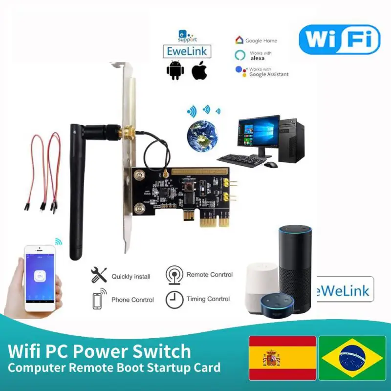 ewelink App Wifi PC Power Switch Computer Remote Boot Startup Card Telecommuting PICE Work With Alexa Google yandex Alice