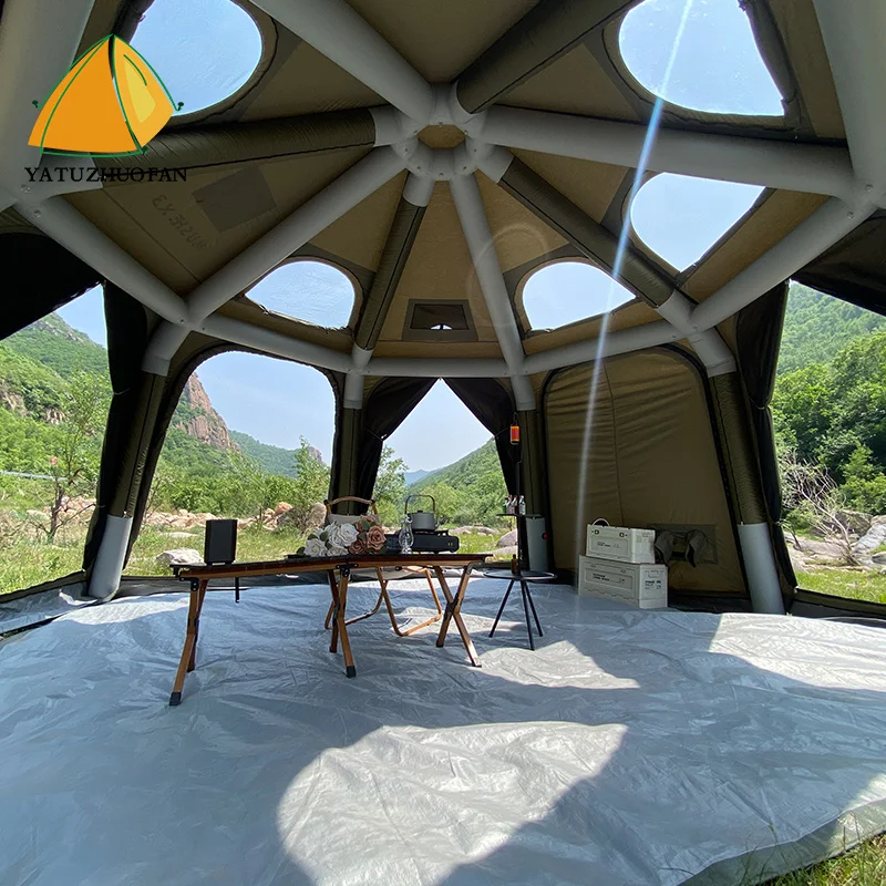 

Cotton Inflatable Tent Waterproof Camping Tent Outdoor, Inflatable Support System for Easy Setup and Sustainable Material Usage