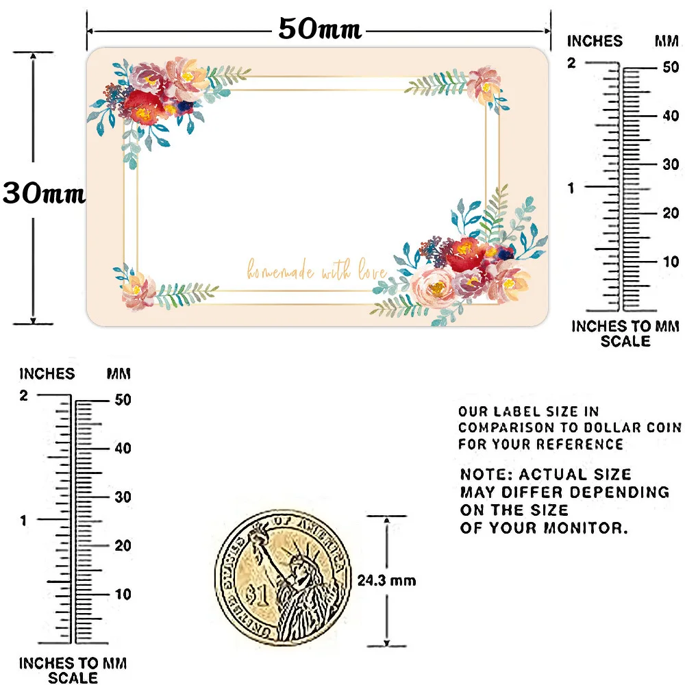 50-250Pcs 3*5Cm Bloemen Naam Labels Keuken Blank Handgeschreven Datum Stickers Koelkast Vriezer Voedsel Opslag kleine Business