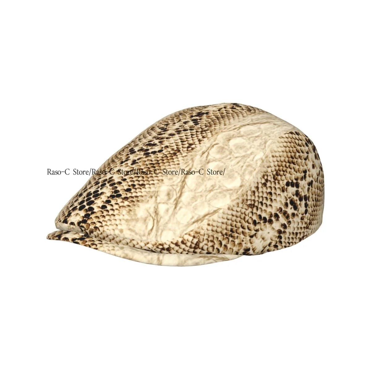 Unisex Adult Forward Peaked Cap Snake Skin Newsboy Flat Cap Casual Streetwear Ivy Driving Hat