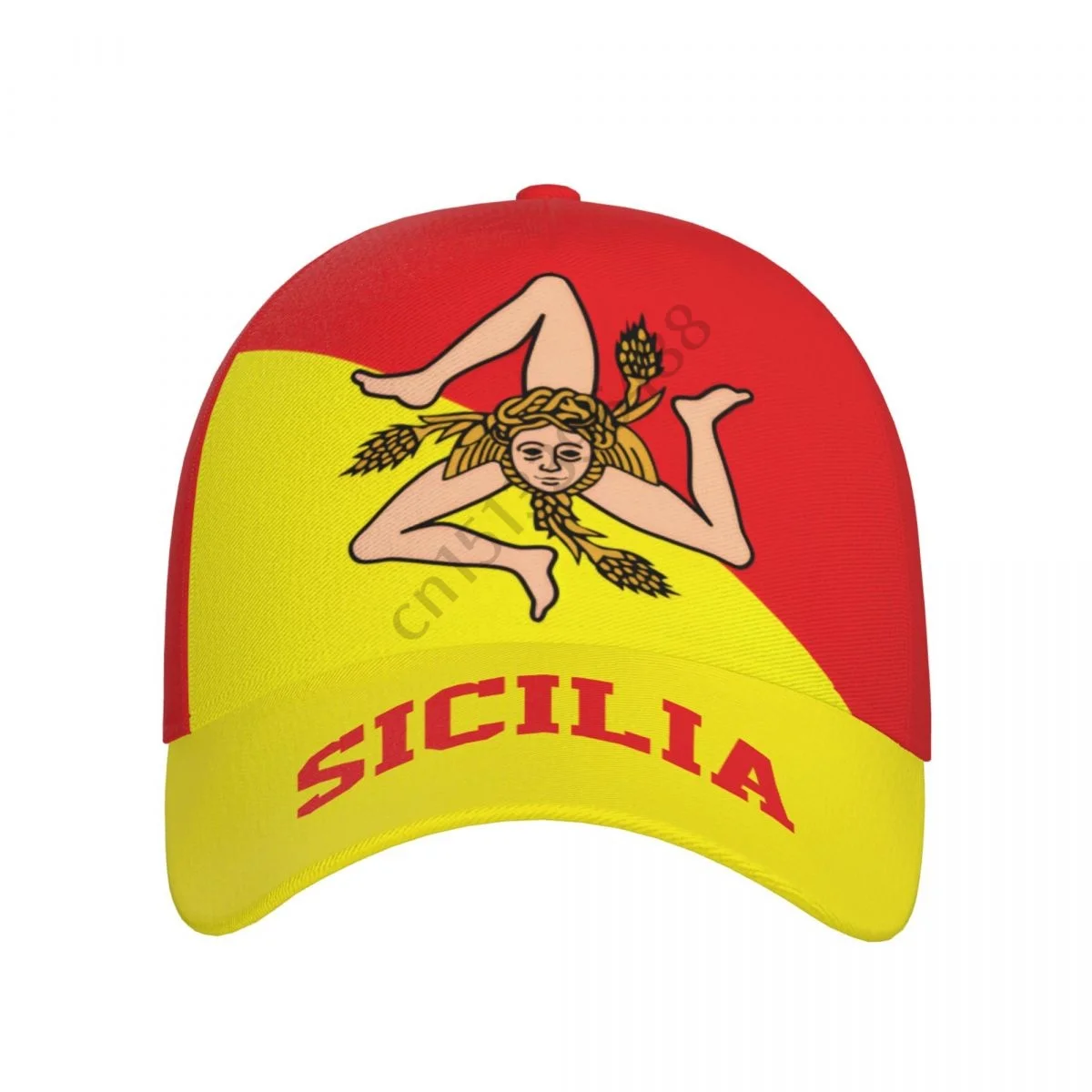 Sicily Sicilia Italy 3D Soccer Hats Sun Baseball Cap Breathable Adjustable Men Women Outdoor Fishing Hat