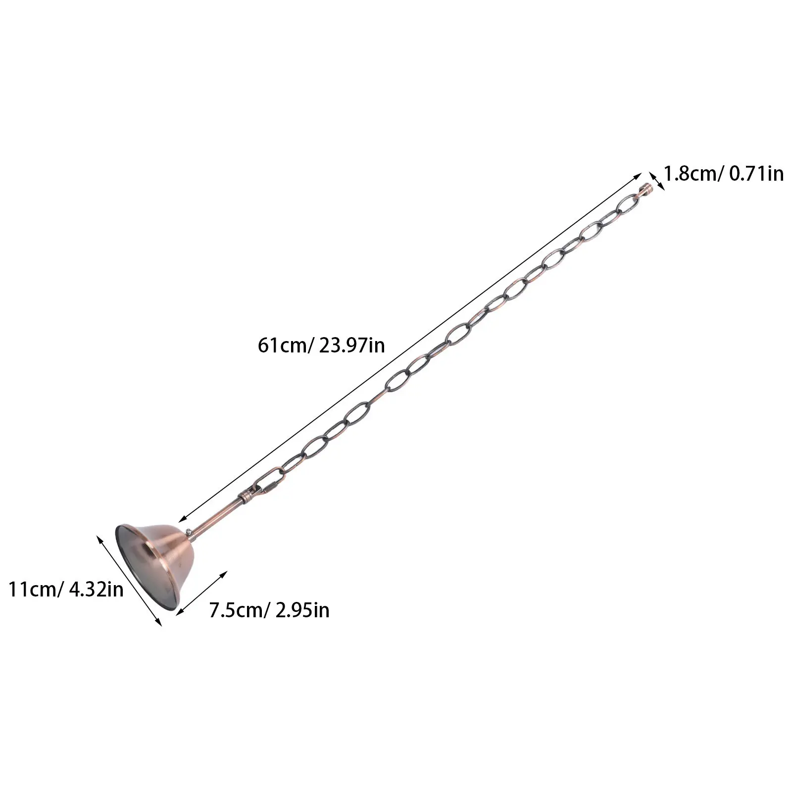 Iron Ceiling Fan Pull Chain Decorative Extender Brown Bell Vintage European Design Ceiling Fan Pull Cord Replacement Chain Light
