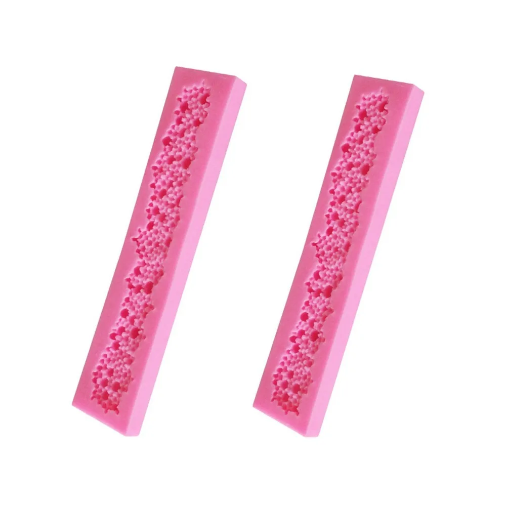 Durable Food Grade Fondant Mold Heat Resistant Easy Release Chocolate Mold Silicone Cake Border Mold Cupcake Toppers