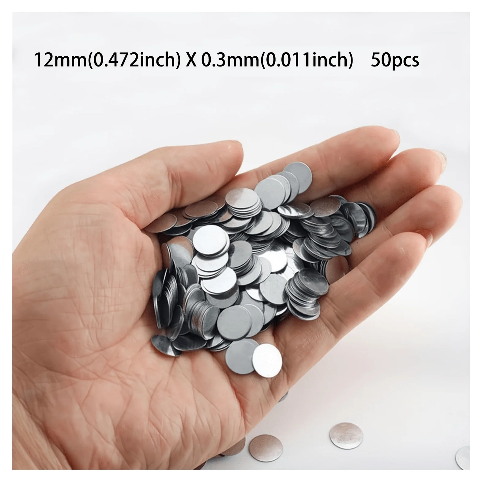 50pcs Ultra-thin Round Iron Sheet Mobile Phone Iron Sheet Paste Rectangular Small Suction Iron Sheet Handmade Eye Shadow Buckle