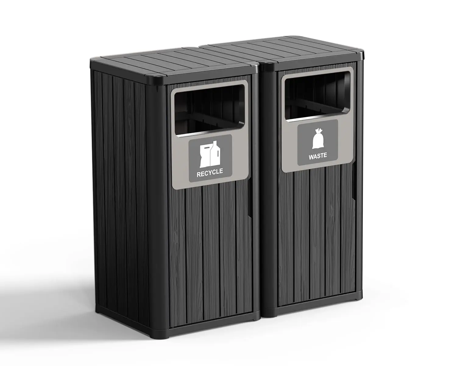 

44 Gallon Outdoor Trash Can,Weatherproof Resin Garbage Indoor Durable Lightweight,Suitable for Patio Office, Customized