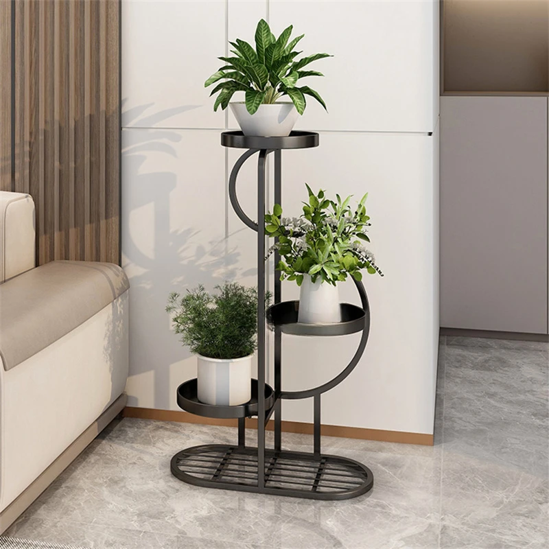 Light Luxury Multi-layer Metal Flower Stand Modern Simple Indoor Living Room Shelf Plant Stand Balcony Creative Flowerpot Shelf