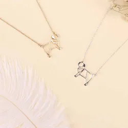 1pc Hollow Alloy Lovely Zodiac Animal Dog Pendant Pug Necklace Gold Color Lovers Gift Jewelry Accessories High Quality Hot Sale