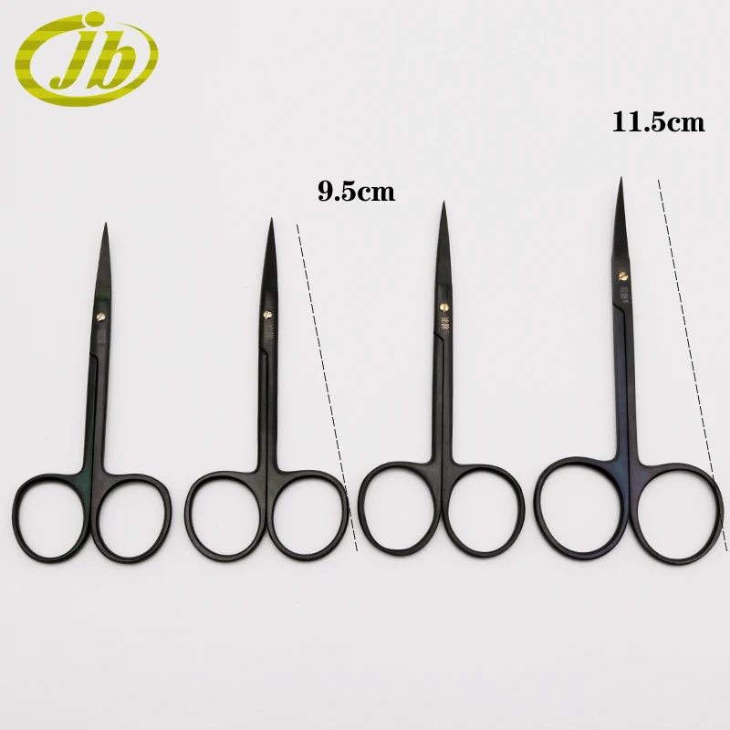 Ophthalmic operating scissors tungsten steel angle head 9.5cm straight handle operating scissors surgical operating instrument