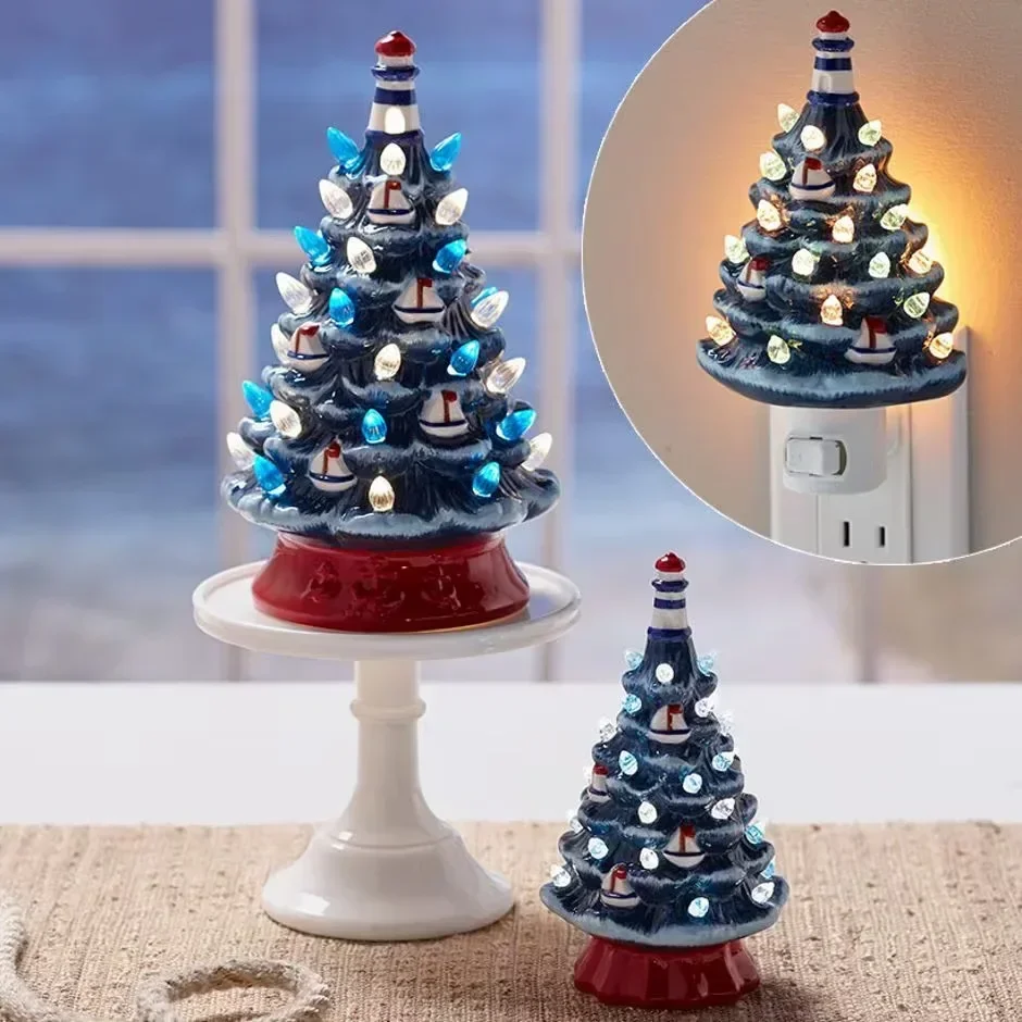 Xiaomi Christmas Tree Night Light Socket US Plug 7W LED For Children\'s Room Bedside Lamp New Year Decoration