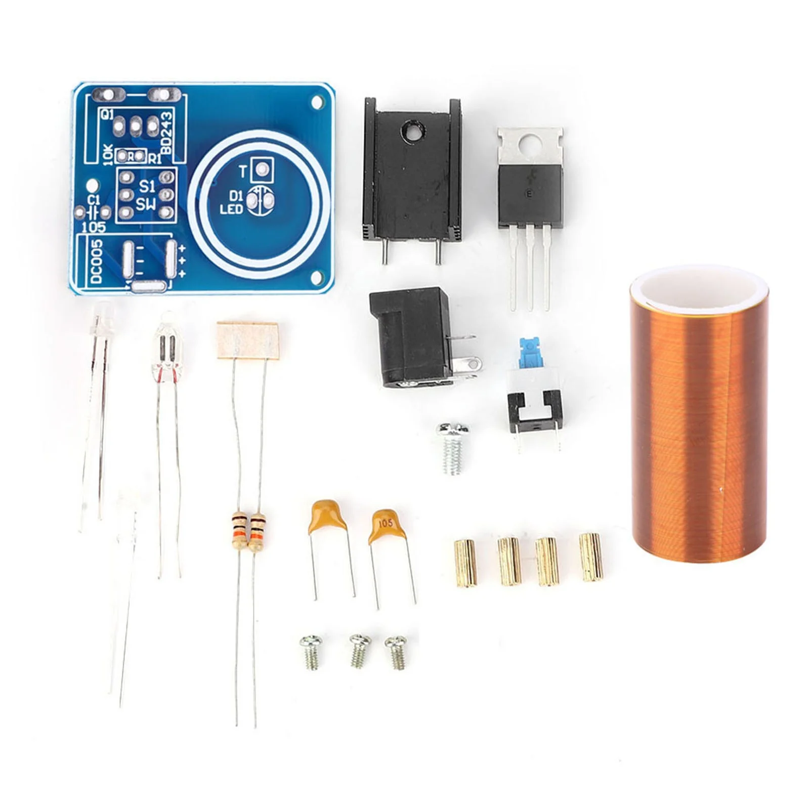 Mini Tesla Coil Remote LED Spark Module Kit Electronic DIY Kit DC12V