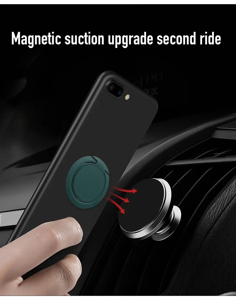 Anillo de dedo ultrafino de 360 grados, soporte magnético para coche, Base de agarre para iPhone, Samsung, teléfono inteligente colorido, soporte de escritorio