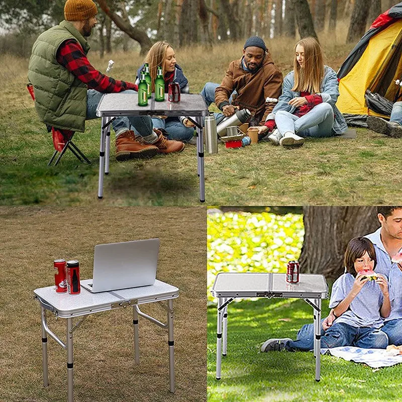 Tavolo portatile pieghevole mobili da esterno Picnic attrezzatura da campeggio tavoli da letto per Computer scrivania pieghevole ultraleggera in