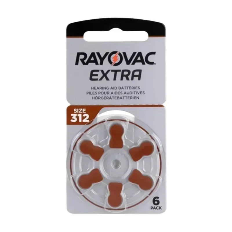 6-60Pcs RAYOVAC EXTRA Hearing Aid Batteries A312 312A 312 P312 PR41 High Performance Zinc Air Battery For BTE CIC RIC OE Hearin