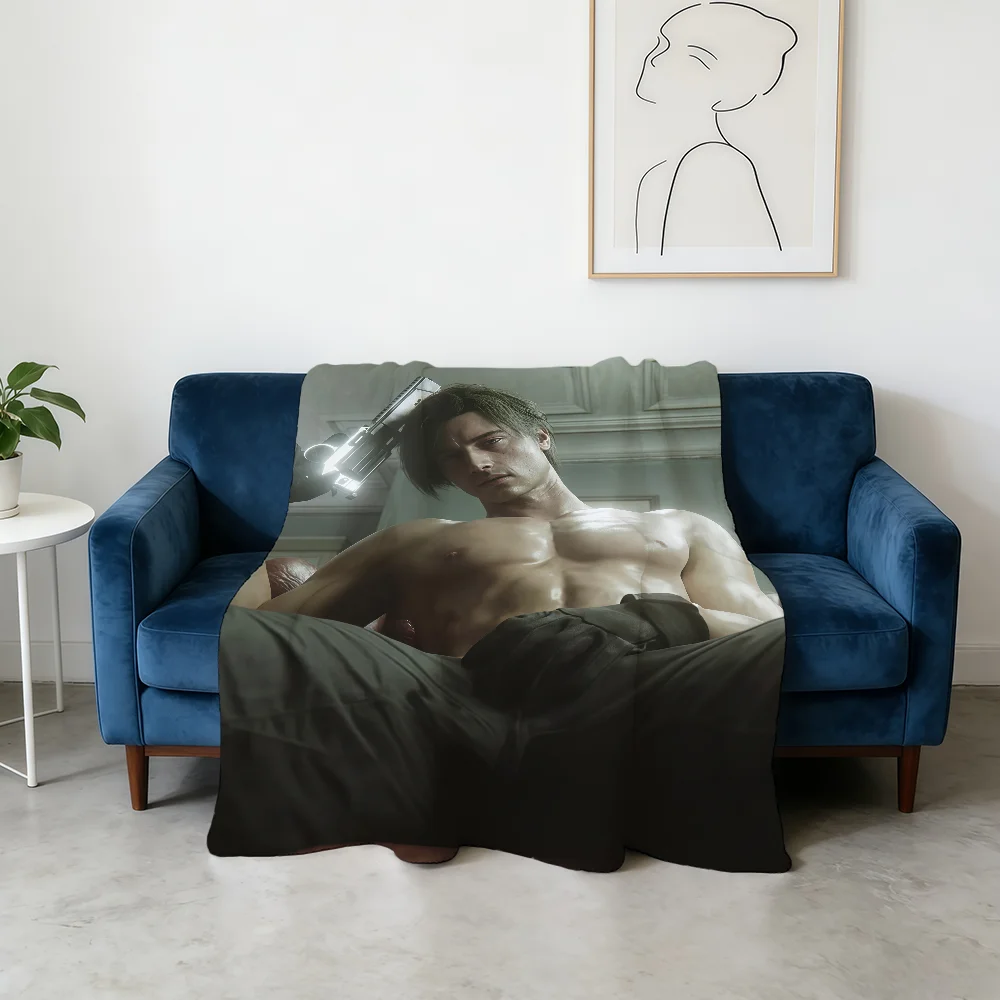 L-Leon K-Kennedy Game Blanket Flannel Warm Soft Throw Blanket For Room Sofa Childish Birthday Gifts