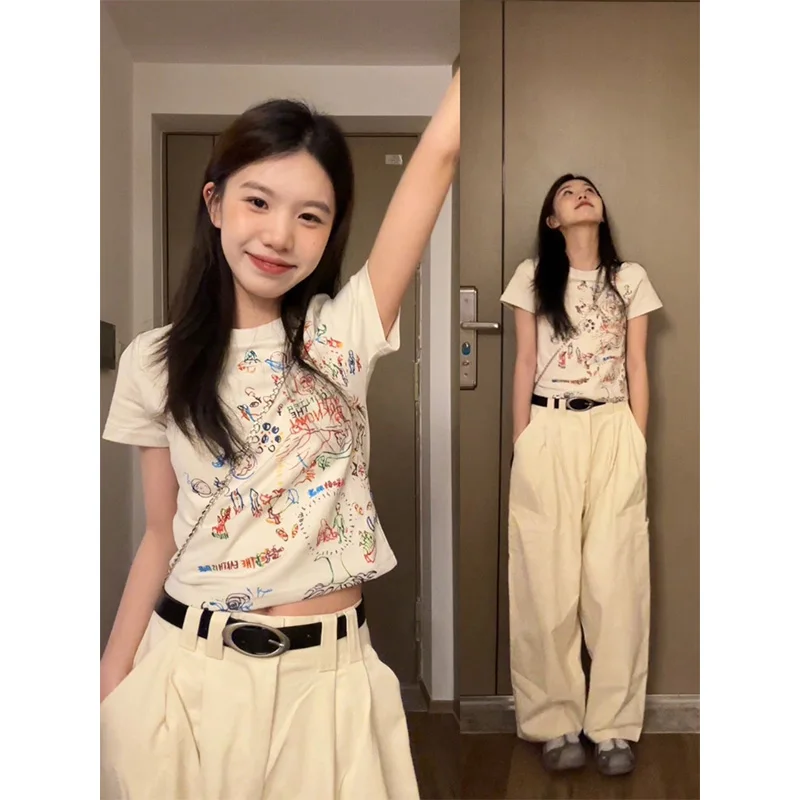 

Sweet Cool Spicy Girl fiti Print ort Sve футболка женская летняя утягивающая дизайнерская футболка Sensation Small ence Top