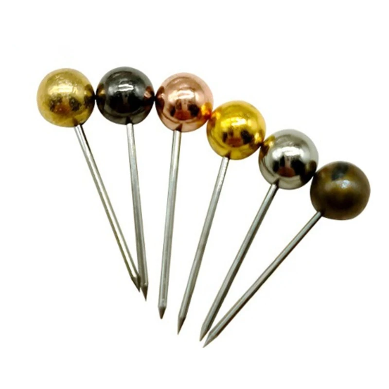 480/500Pieces Ball-shape Pushpins Map Pins for Cork Board, Metallic Sewing Pins