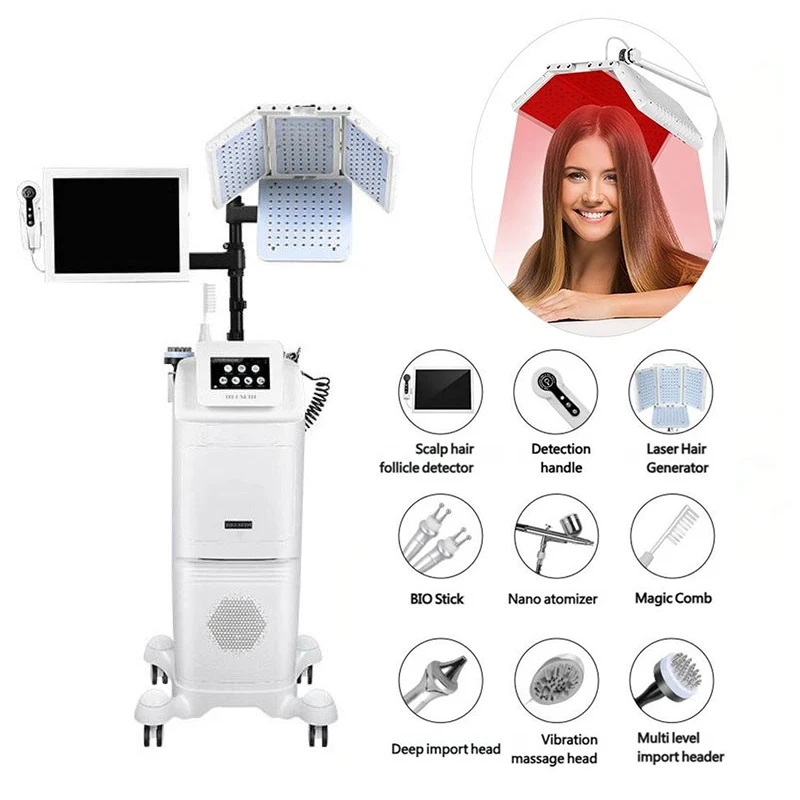Professional Salon Hair Scalp Care Growth Infrared Red Light Laser Hair Loss Therapy Growth Treatment Machine Analysis Detector