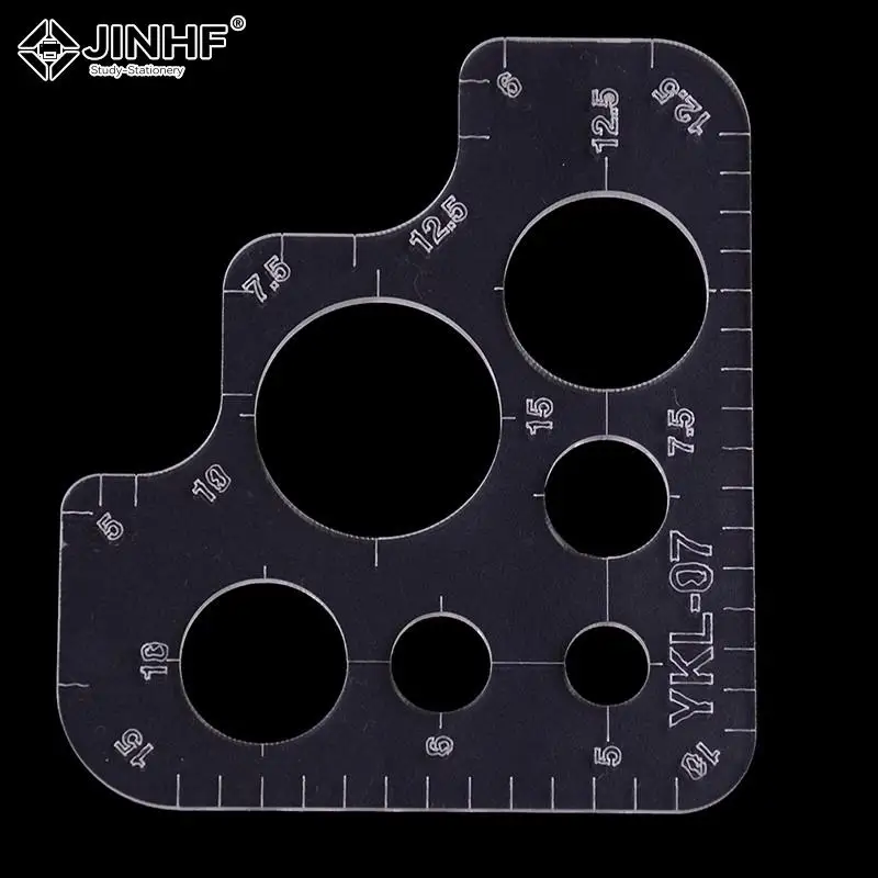 1PCS Acrylic Rounded Ruler R Rules DIY Supply Tool Full Size Template For Handmade Leather Style Pattern Drawing Ruler