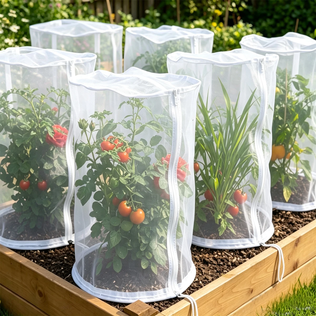 Durable Breathable Fine Mesh Plant Protection Tomato Stand Cover Anti-bird Net Insect Garden Insect-proof Gardening Plants Fruit