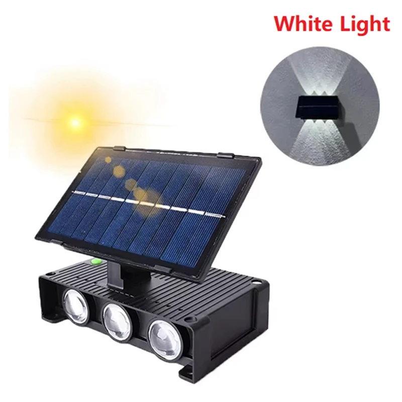 

LED Solar Wall Lamp Outdoor Rainproof Water For Garden Courtyard Intelligent Light Control Lamp Adjustable Solar Light A
