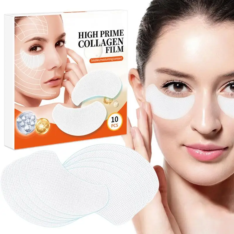 

10pcs Highprime Collagen Film Soluble Eye Mask Collagen Water Soluble Eye Mask Moisturizing Lifting Firming Eye Skin