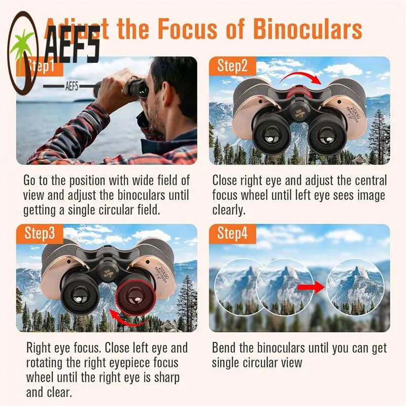 

AEF5-20X50 Binoculars Waterproof Binoculars For Adults, For Bird Watching Sightseeing Traveling Football Games