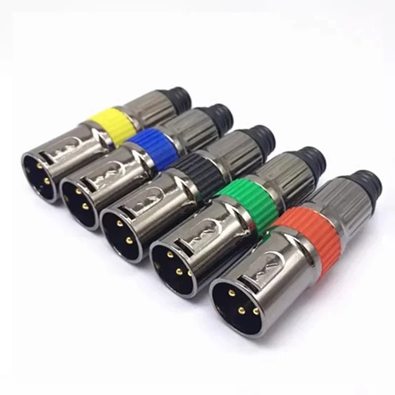 5/20 sztuk 3 Pin Metal XLR poszycie czarny mikrofon kable audio złącza wtykowe męskie żeńskie MIC wąż wtyczka złącza kablowe — zdjęcie 4