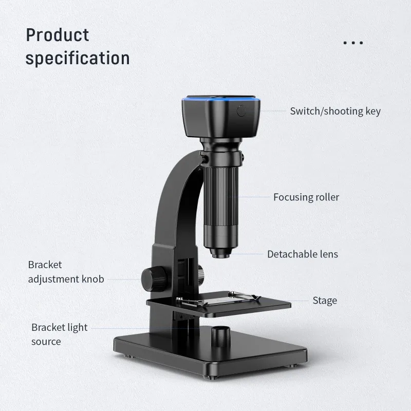 Microscope WiFi numérique professionnel, microscopes USB pour l\'électronique, la soudure avec lentille touristique, Android, IOS, PC, 4K, 2000X,