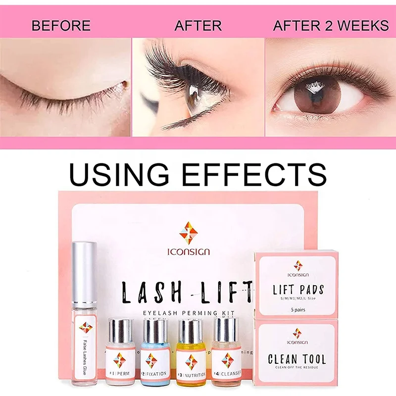 Lash Lift Kit and Eyelash Eyebrow Dye Tint Combination Lifting Eyelashes Perm Eye Makeup Set with Lift Pads and Clean Tools