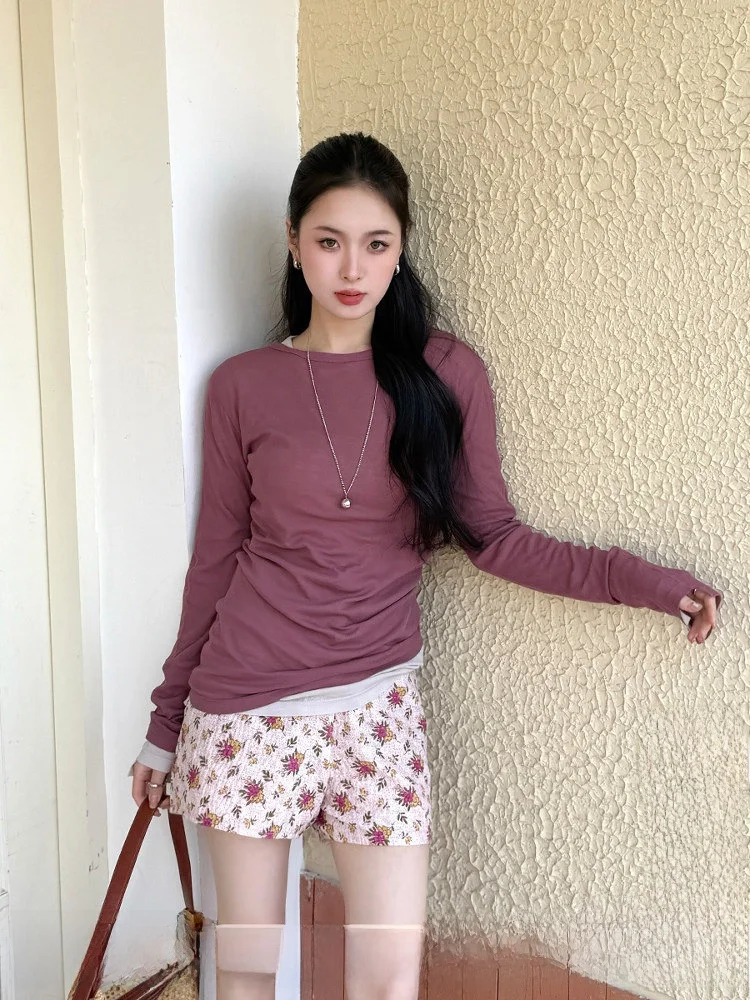 

Базовая футболка с длинным рукавом UNMUTE, весна-лето, приталенный крой, повседневная, из влагоотводящего хлопка, ручная работа